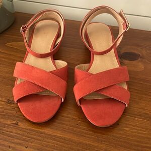 Loft Faux Suede Ankle Strap Sandals